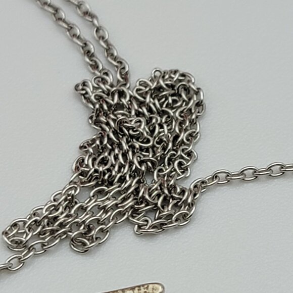 Jenna Name Plate Necklace 17 Inch Vintage Signed F 925 Sterling Silver - Picture 4 of 5